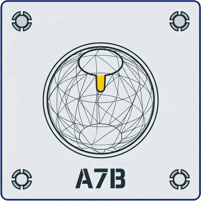 Validator equipment plate: a sphere set into a riveted square plate with a stencilled index and one yellow attestation notch